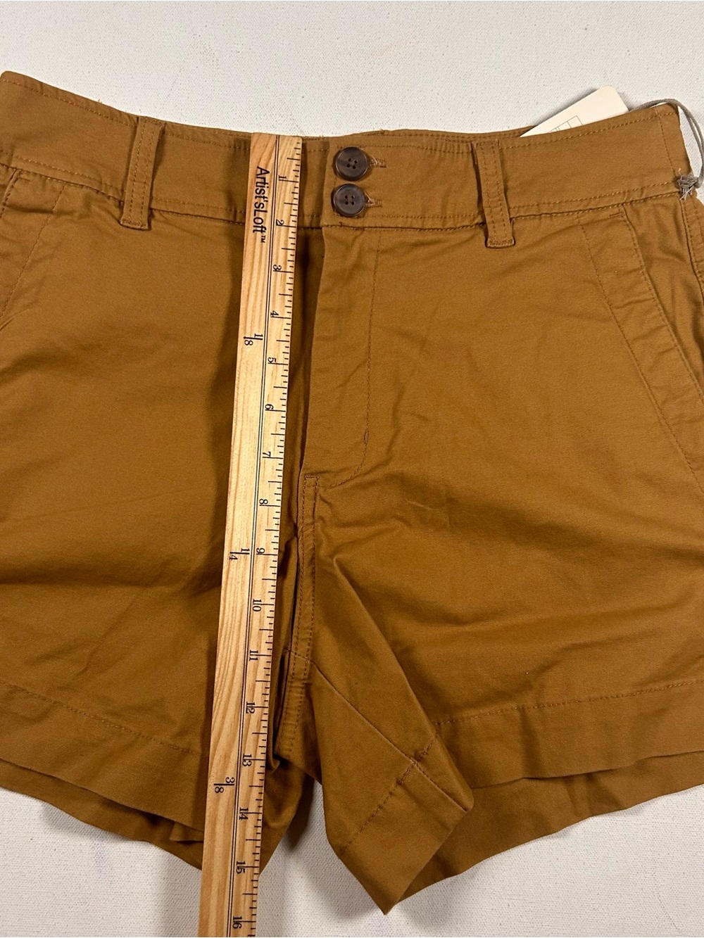 A New Day Women Stretch Trouser Shorts Size 8 Tan Waist 30” BRAND NEW - Picture 4 of 5
